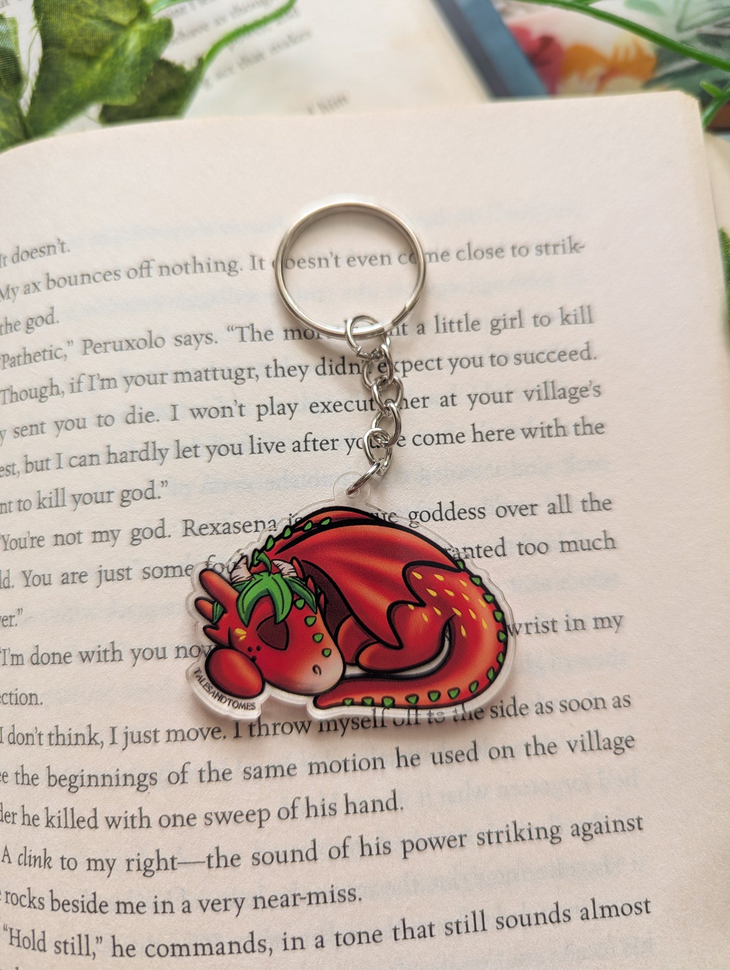 Strawberry Dragon Companion Keyring