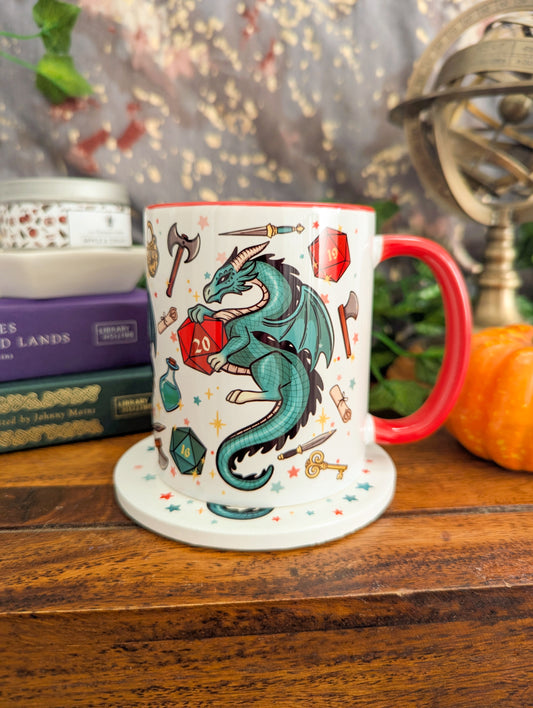 D20 Dice Dragon Mug