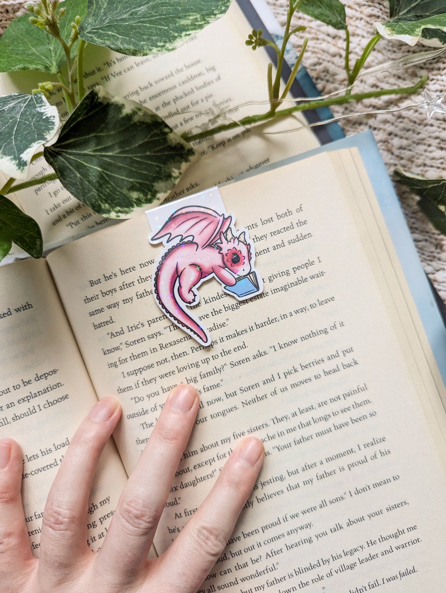 Pink Dragon Flying Magnetic Bookmark