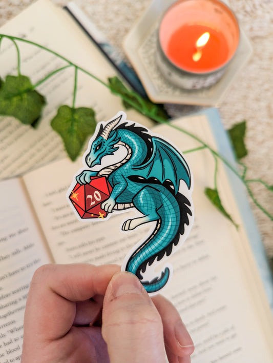 D20 Dice Dragon Vinyl Sticker
