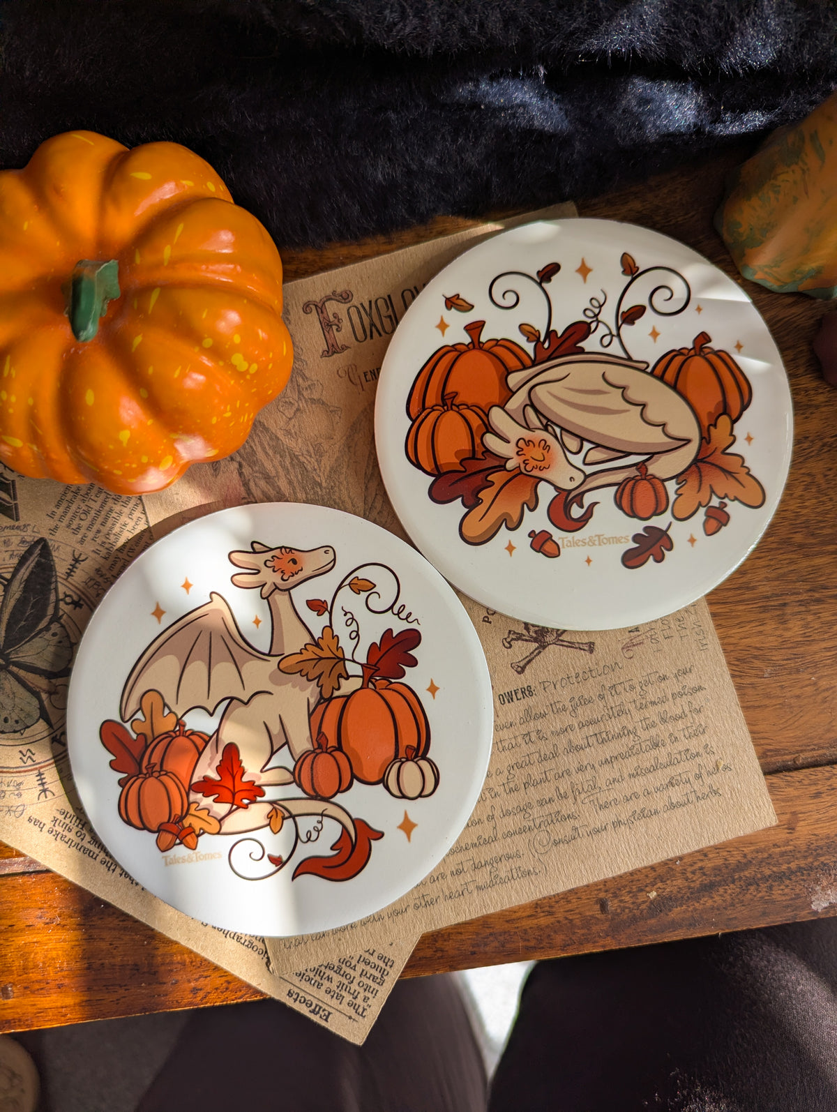 Pumpkin Guardian Ceramic Coaster