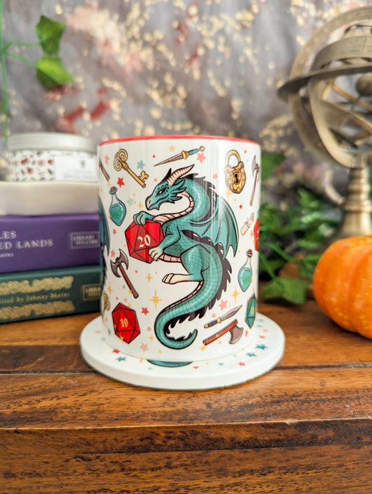 D20 Dice Dragon Mug