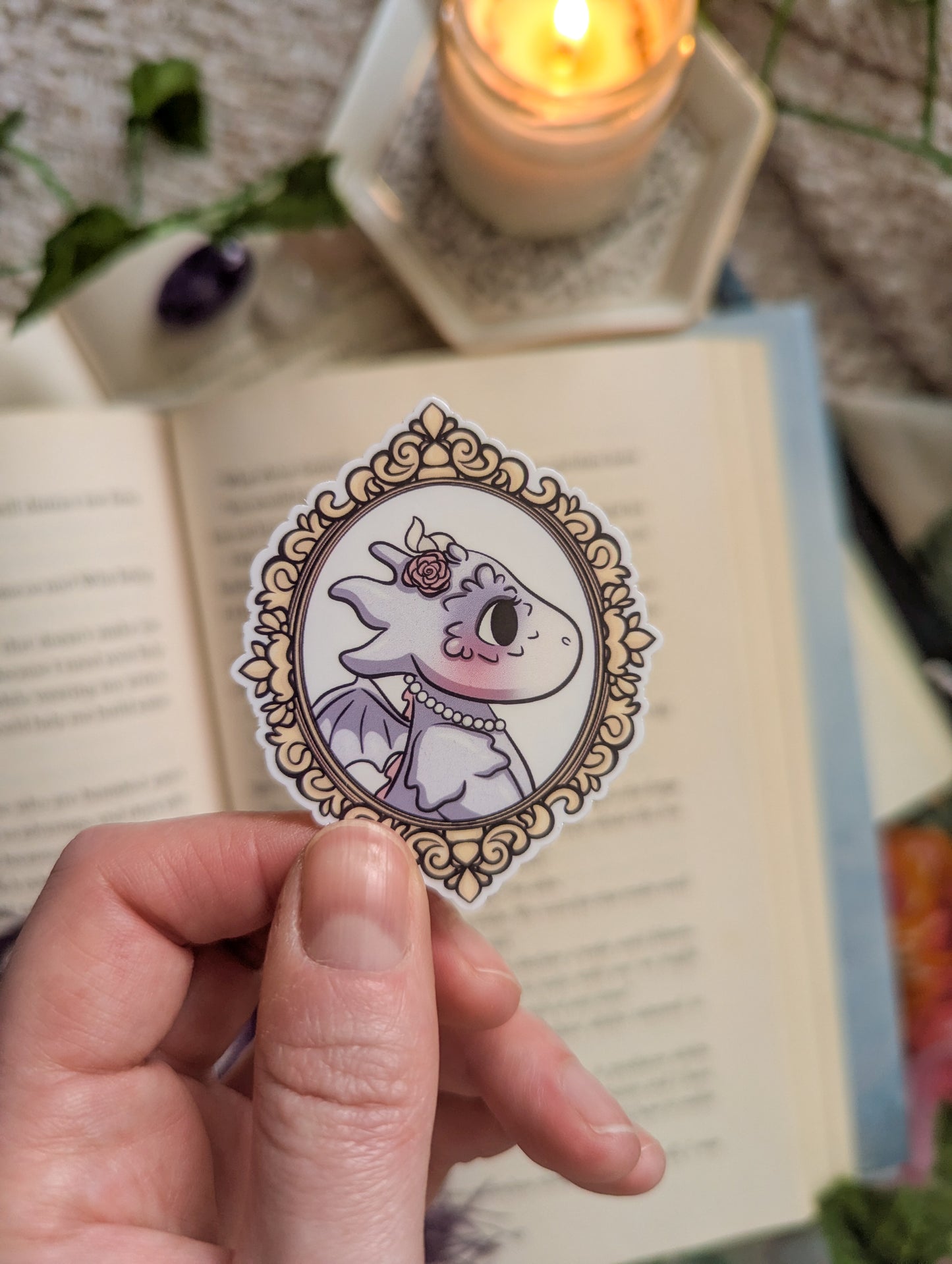 Lila Dragon Portrait Vinyl Sticker