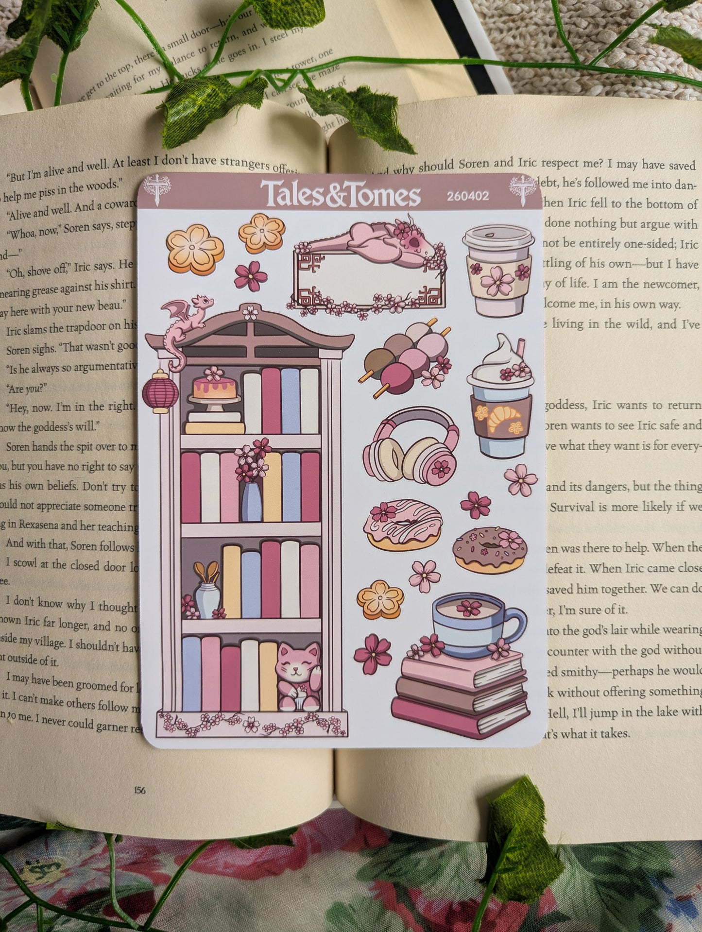 Cherry Blossom Bakery Reading Journal Stickers