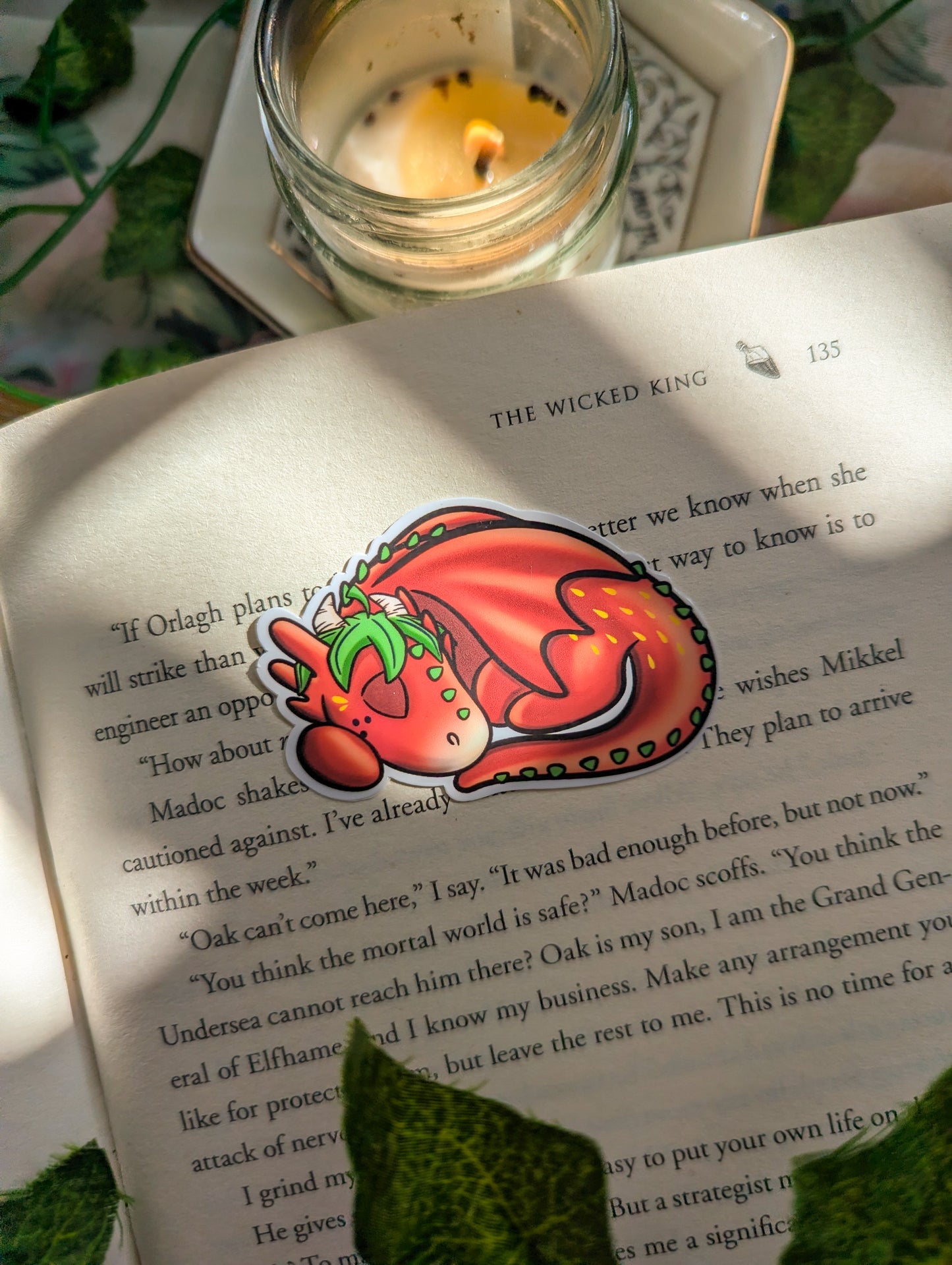 Strawberry Sleeping Dragon Vinyl Sticker
