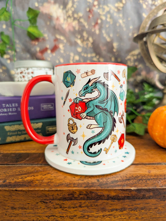 D20 Dice Dragon Mug