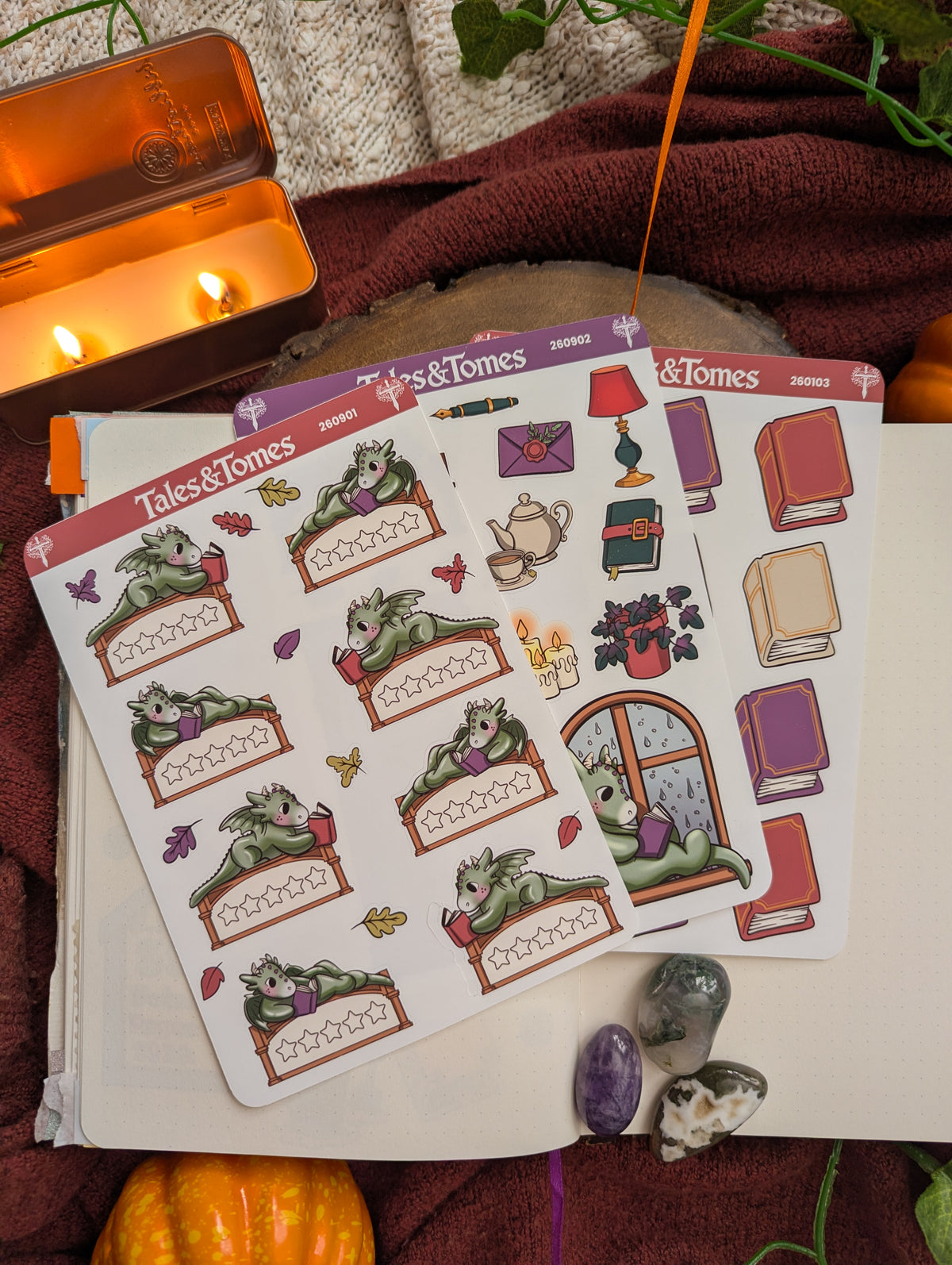 Rainy Academia Reading Journal Stickers