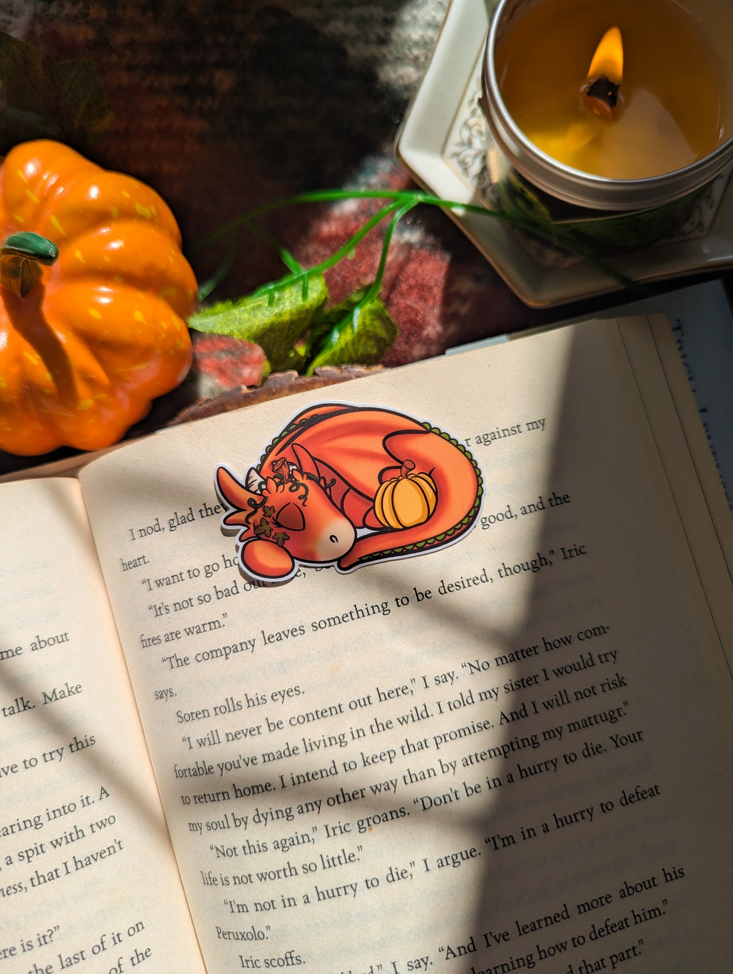 Pumpkin Sleeping Dragon Vinyl Sticker