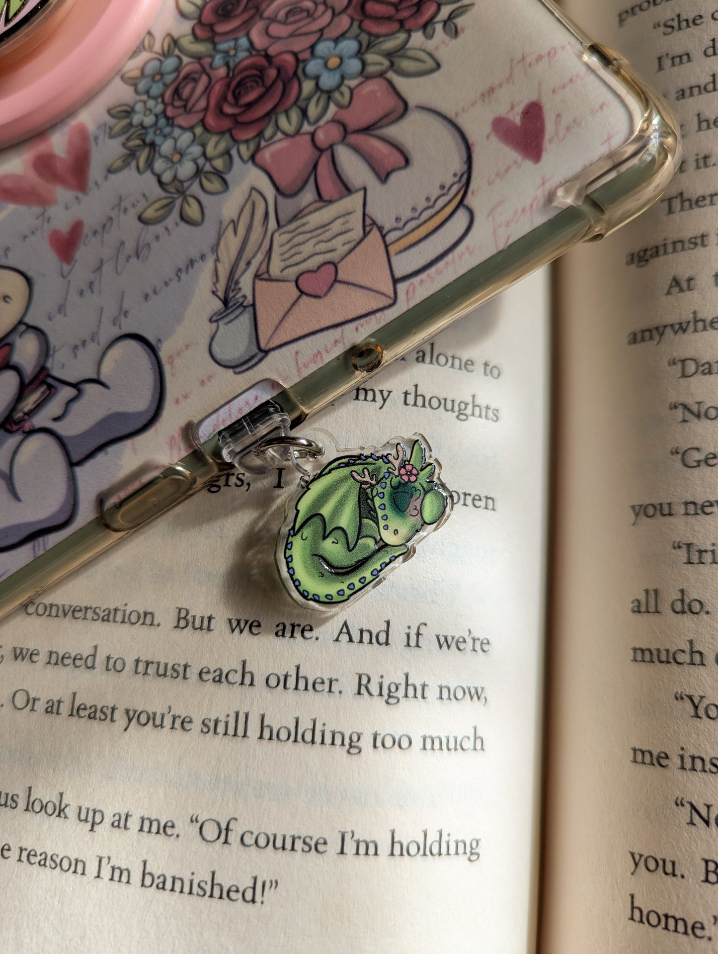Moss Dragon Companion Kindle/Phone Charm