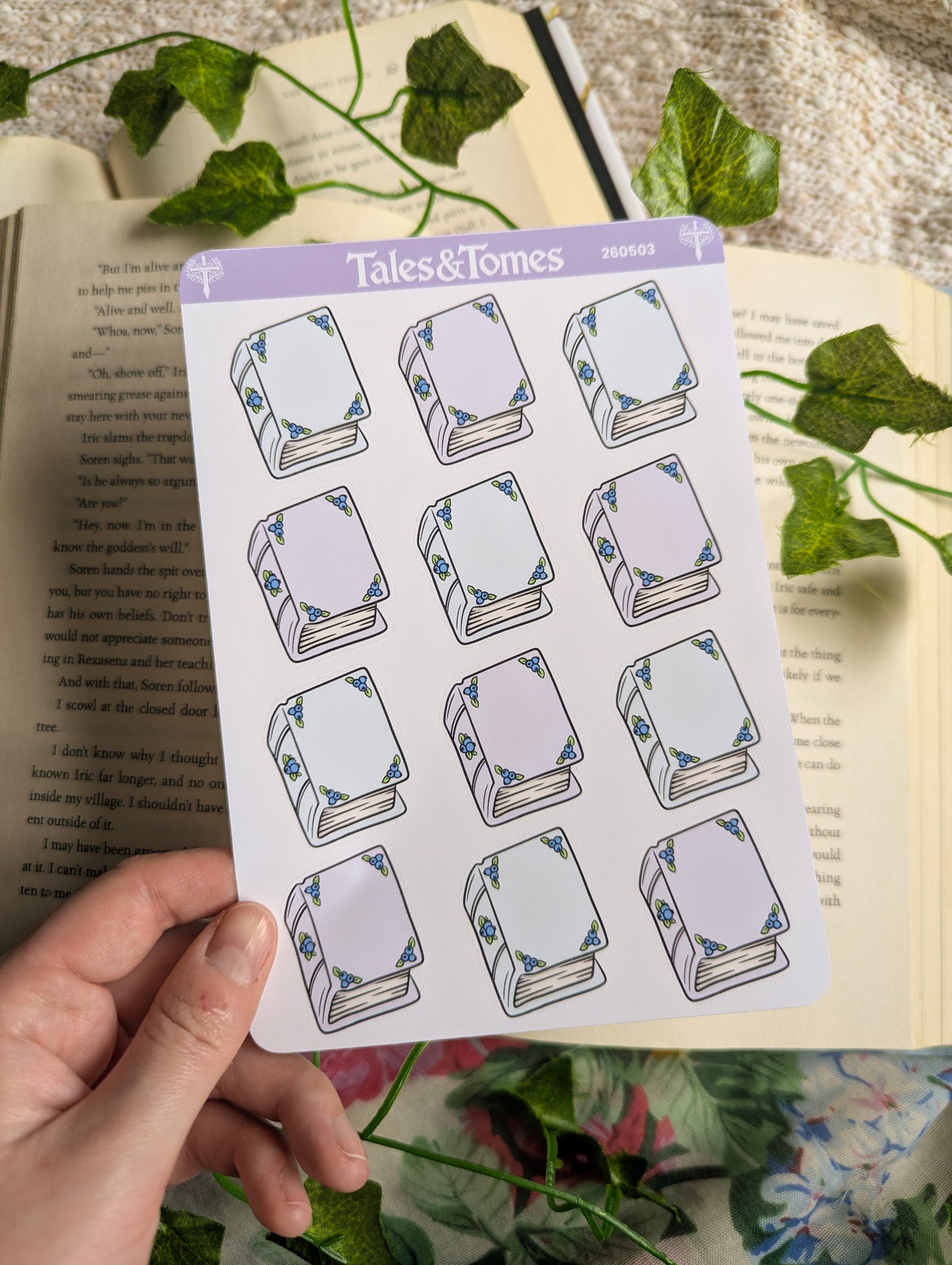 Blueberry Cottage Reading Journal Stickers
