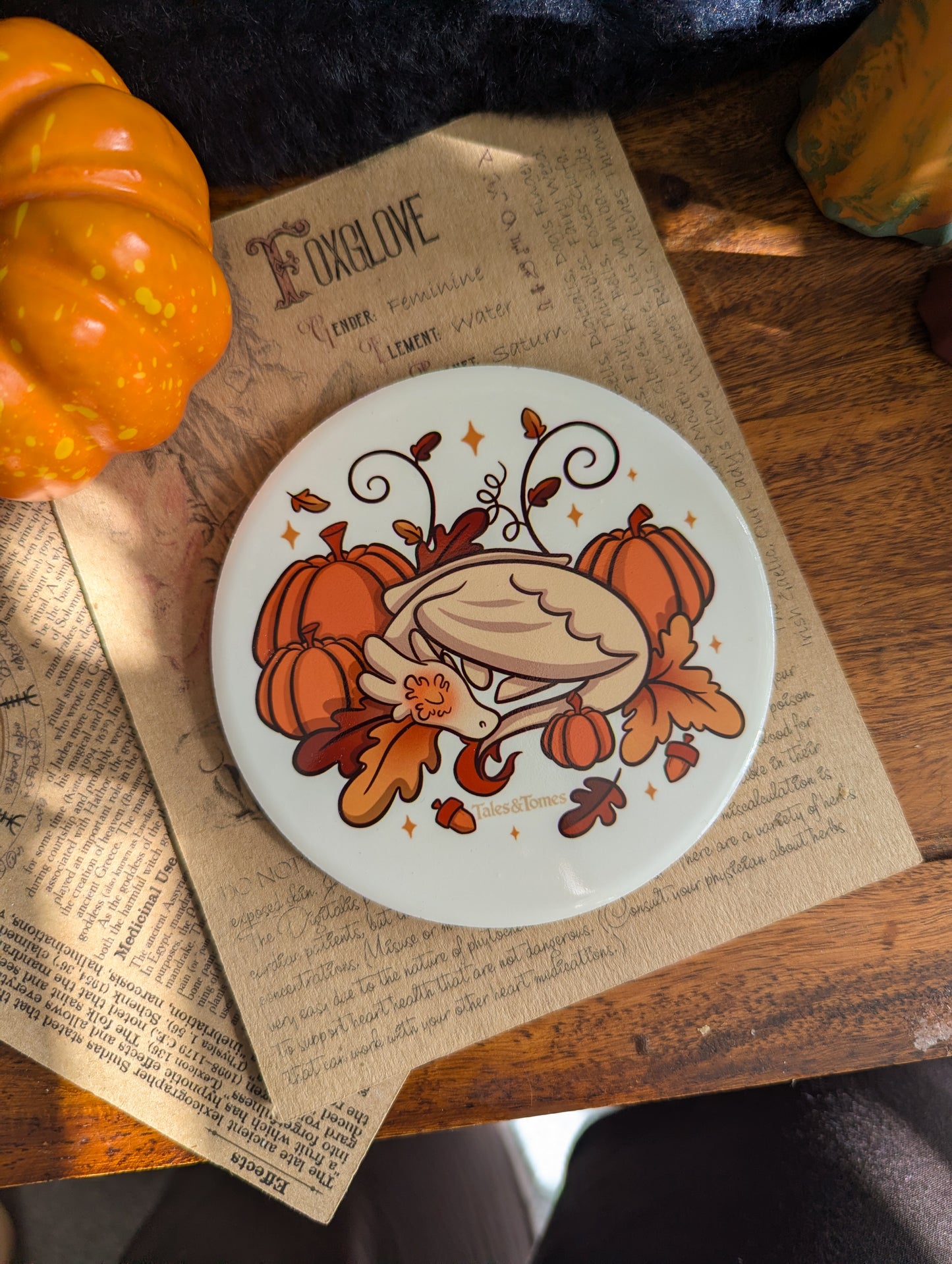 Pumpkin Guardian Ceramic Coaster