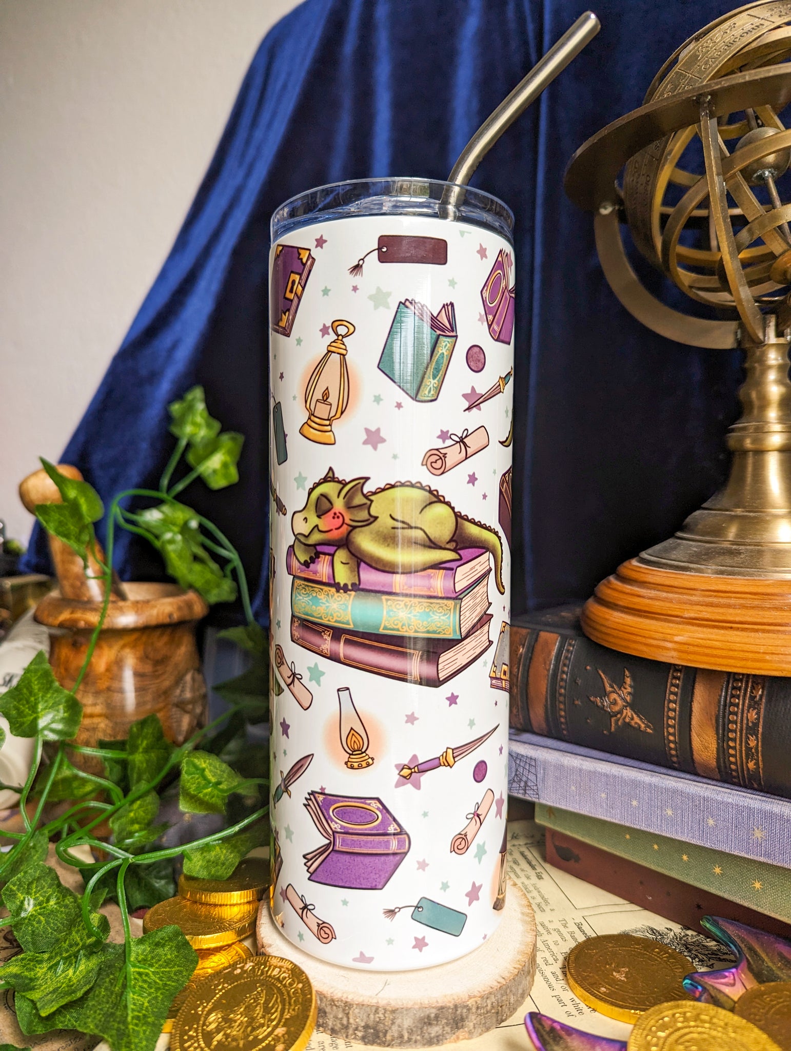 Fantasy Reader Slim Tumbler