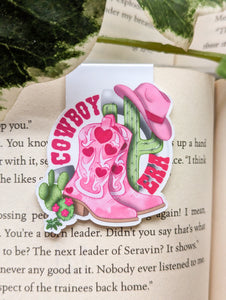 Cowboy Romance Reader Pink Magnetic Bookmark