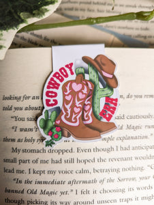 Cowboy Romance Reader Brown Magnetic Bookmark