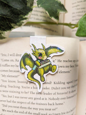 Cute Reader Dragon 1 Magnetic Bookmark