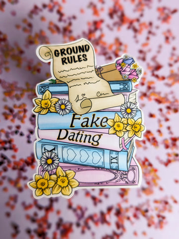 Fake Dating Book Stack Stickers