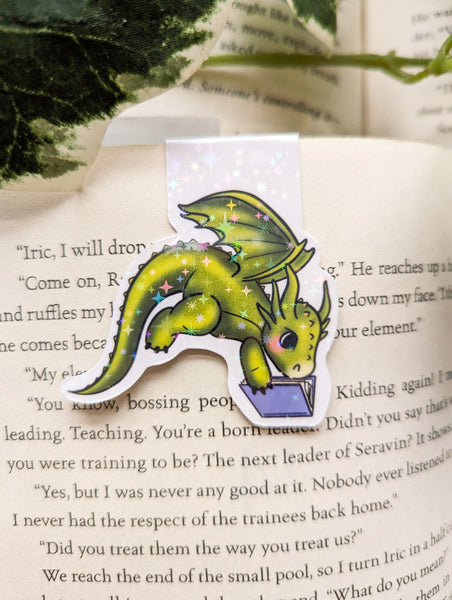 Cute Reader Dragon 2 Magnetic Bookmark