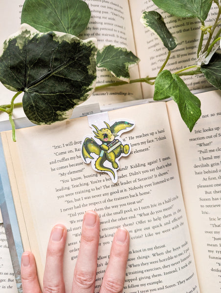 Cute Reader Dragon 1 Magnetic Bookmark