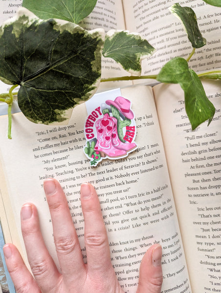 Cowboy Romance Reader Pink Magnetic Bookmark