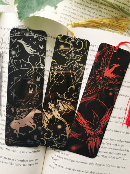 Phoenix Flames Metal Bookmark