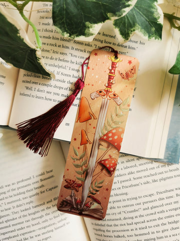 Magic Mushroom Sword Metal Bookmark