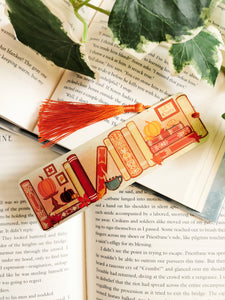 Autumn Bookshelf Metal Bookmark