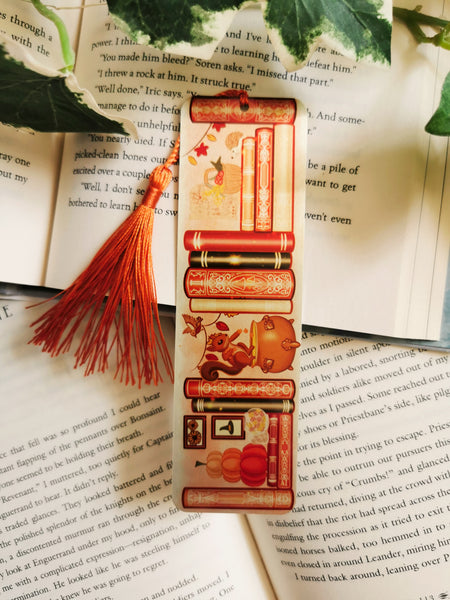 Autumnal Witch Bookshelf Metal Bookmark