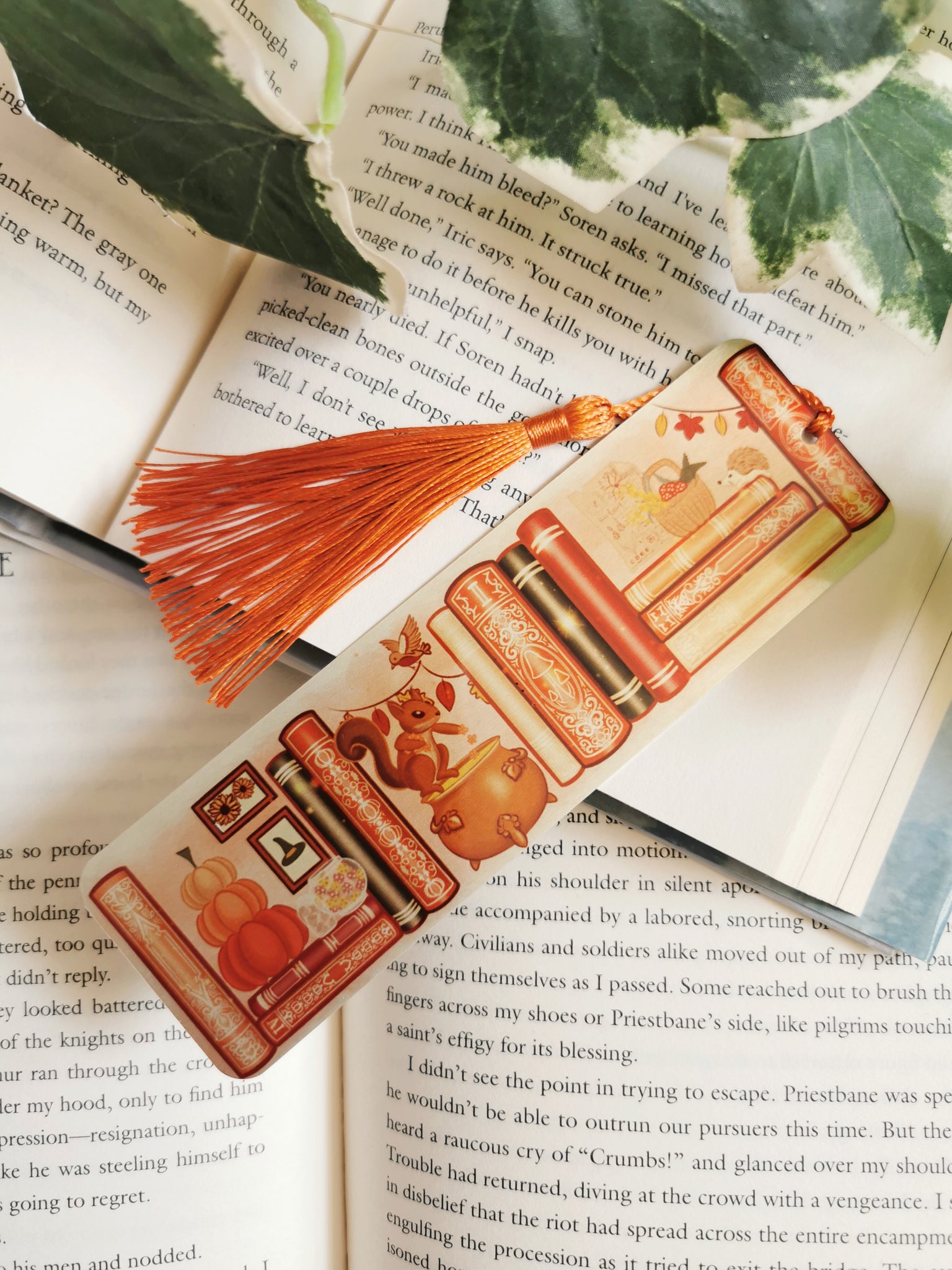 Autumnal Witch Bookshelf Metal Bookmark