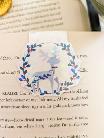 Winter Stag Magnetic Bookmark