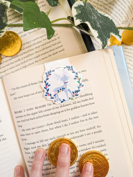 Winter Stag Magnetic Bookmark