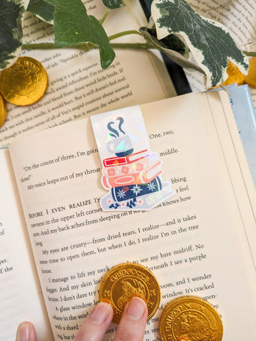 Winter Book Stack Magnetic Bookmark