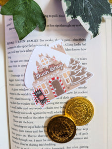 Gingerbread Bookshop Waterproof Sticker