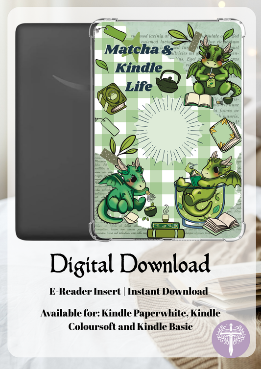 Matcha Dragon E-Reader Insert Digital Download