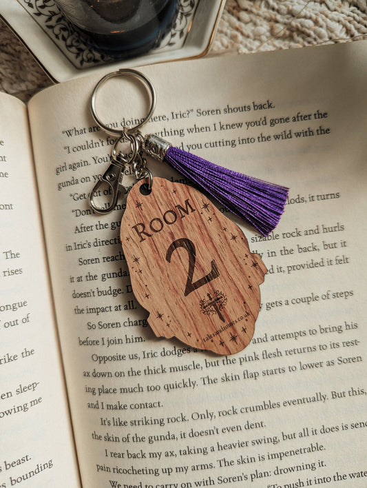 One Bed Inn Wooden Keyring