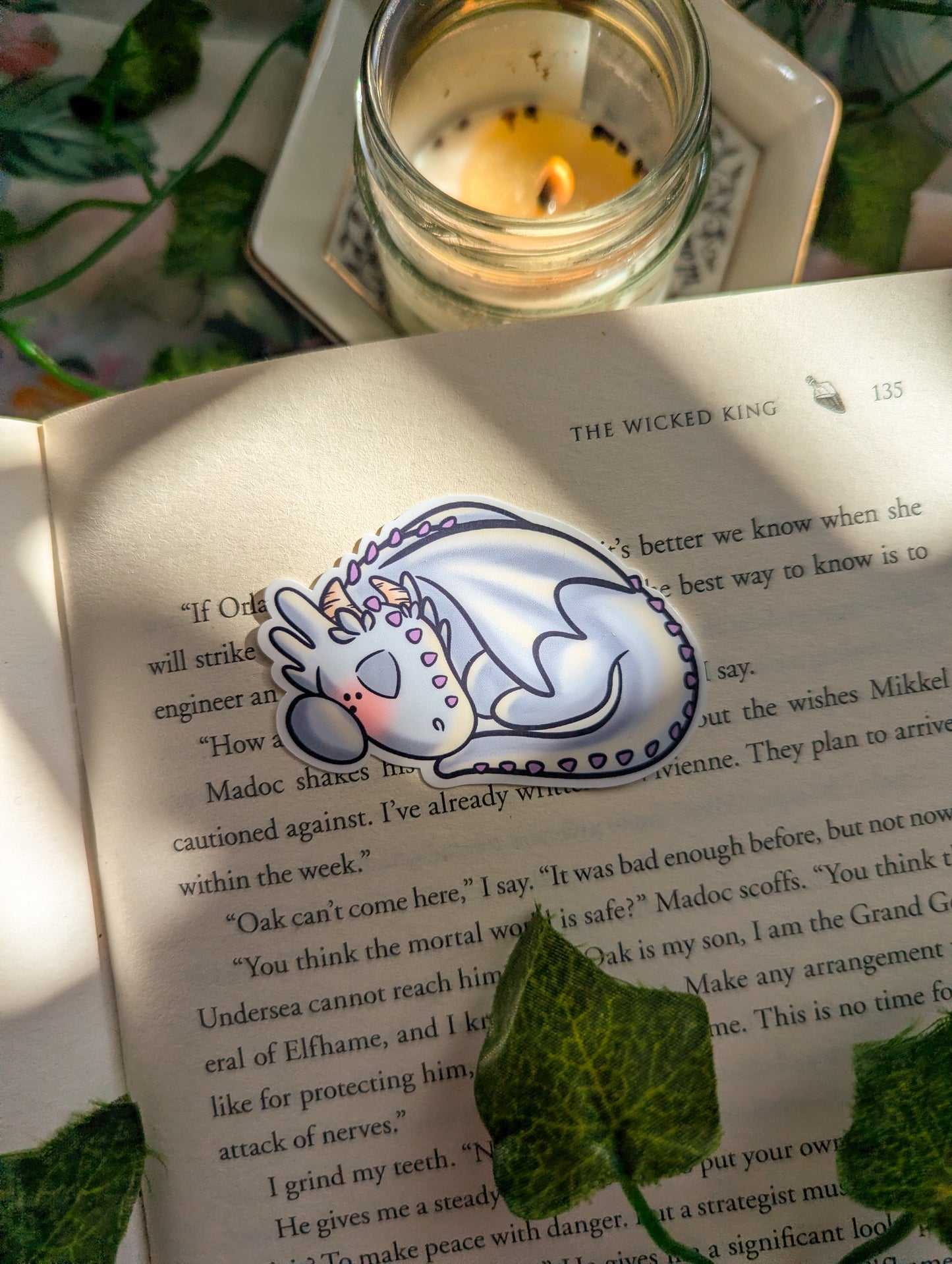 Lilac Sleeping Dragon Vinyl Sticker