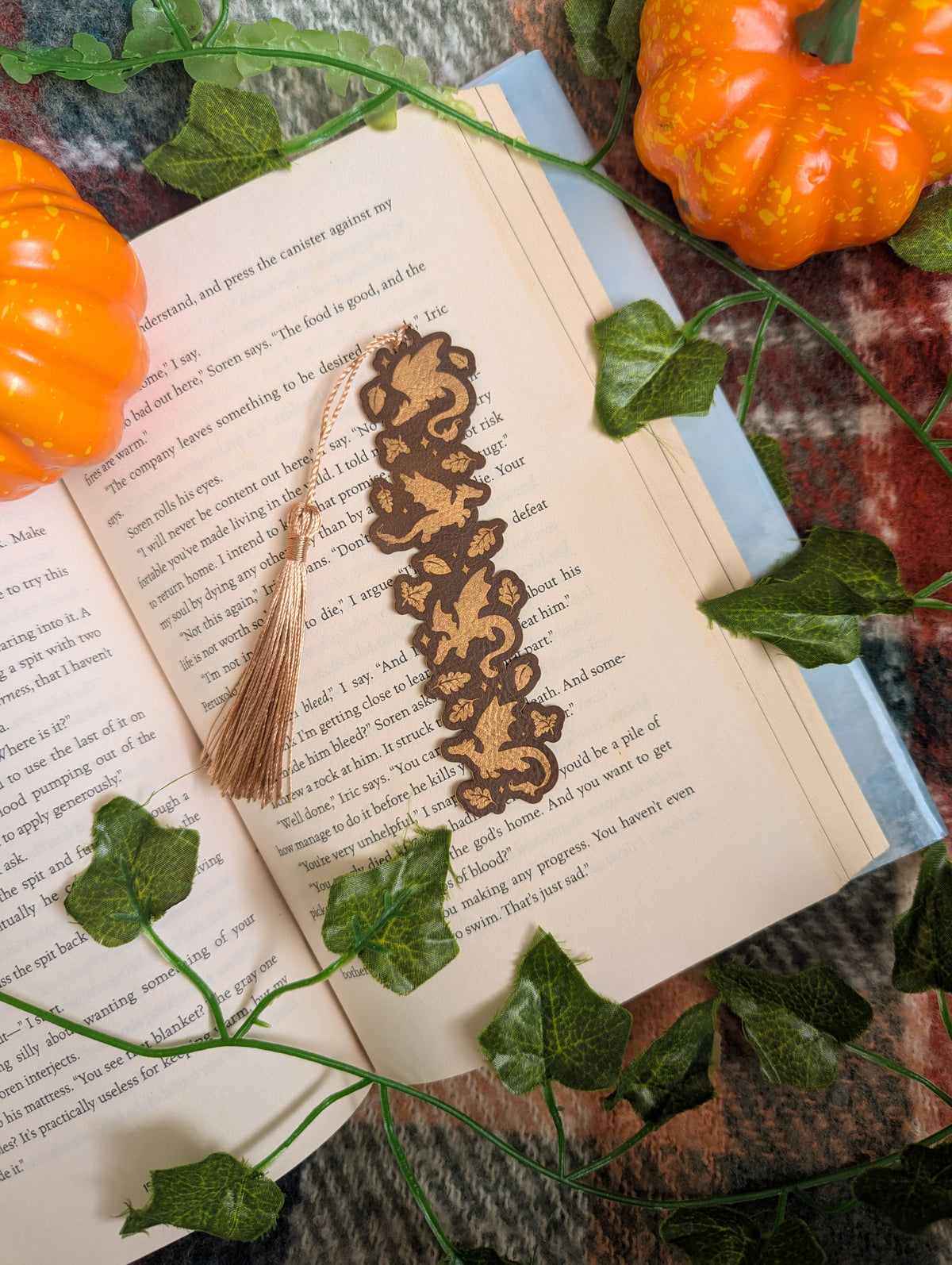 Mini Autumn Dragon Leatherette Bookmark
