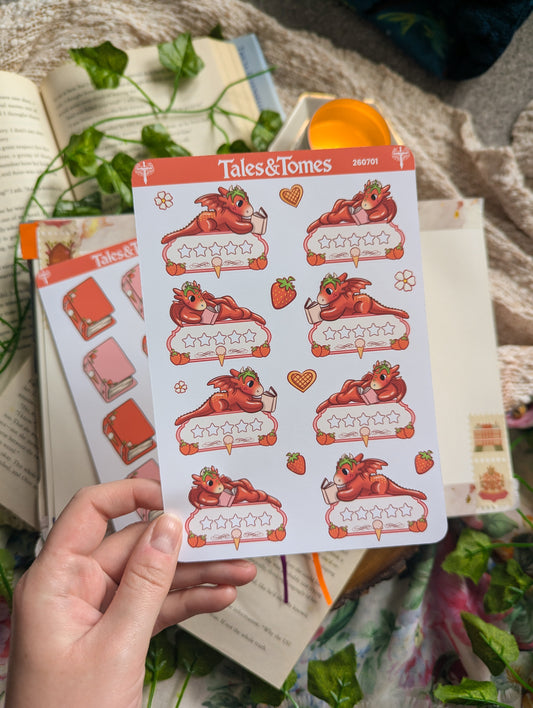 Strawberry Ice Cream Reading Journal Stickers