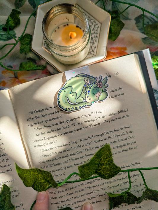 Moss Sleeping Dragon Magnetic Bookmark