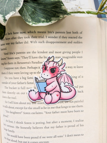 Pink Dragon Sitting Vinyl Sticker
