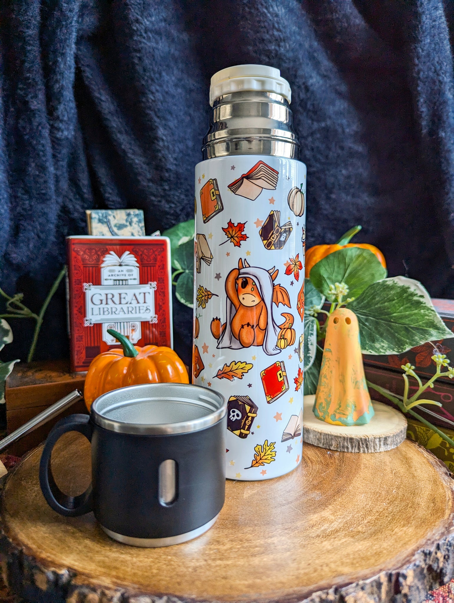 Spooky Dragons Thermos with Mug