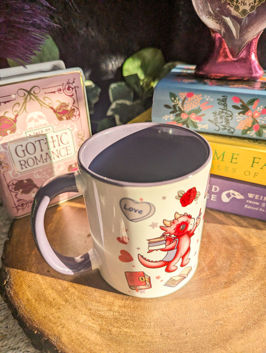 Pink Book Dragons Ceramic Mug