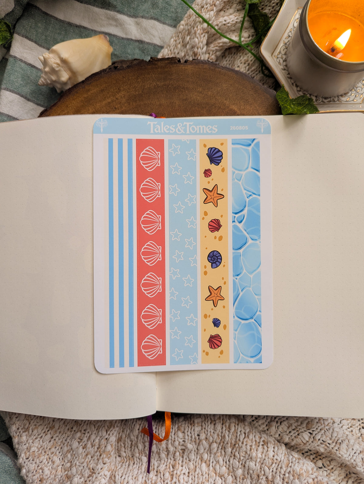 Seaside Reading Journal Stickers