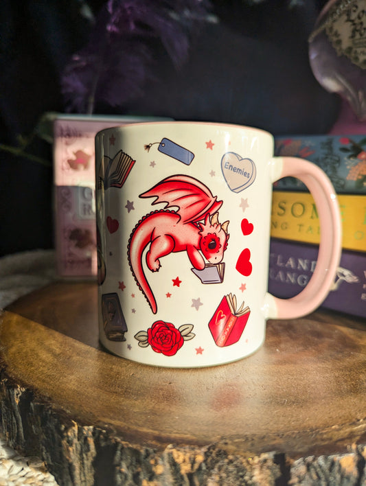 Pink Book Dragons Ceramic Mug