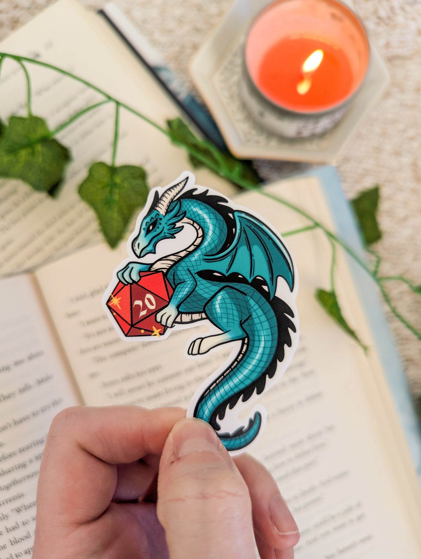 D20 Dice Dragon Vinyl Sticker