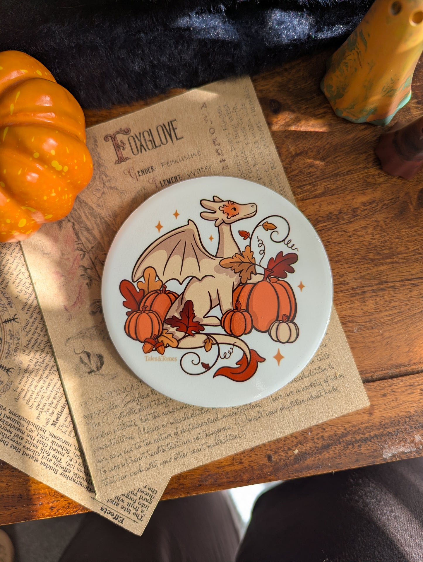 Pumpkin Guardian Ceramic Coaster
