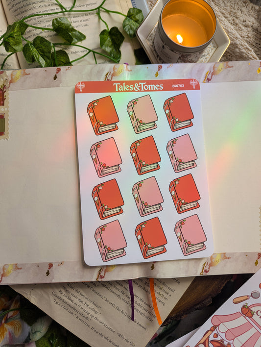 Strawberry Ice Cream Reading Journal Stickers