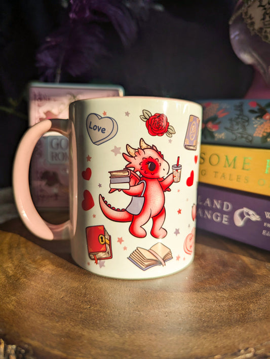 Pink Book Dragons Ceramic Mug
