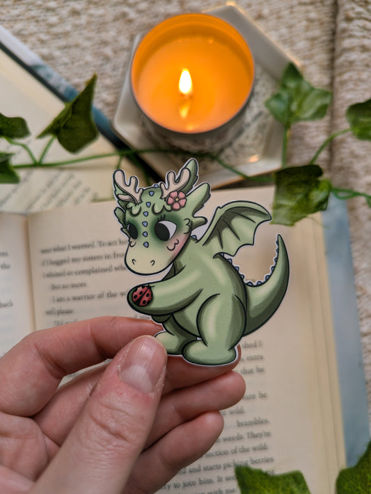 Moss Dragon Ladybug Vinyl Sticker