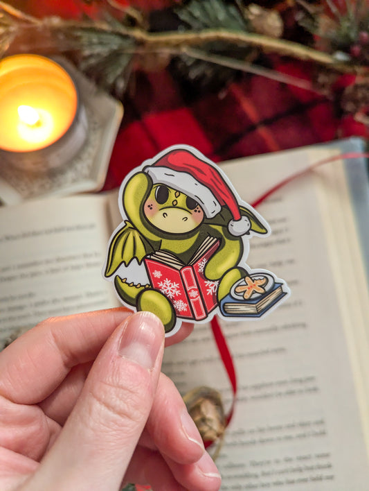 Santa Hat Dragon Vinyl Sticker