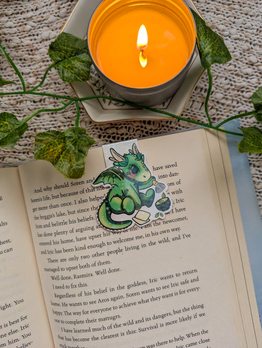 Matcha Dragon Magnetic Bookmark (Brewing Dragon)
